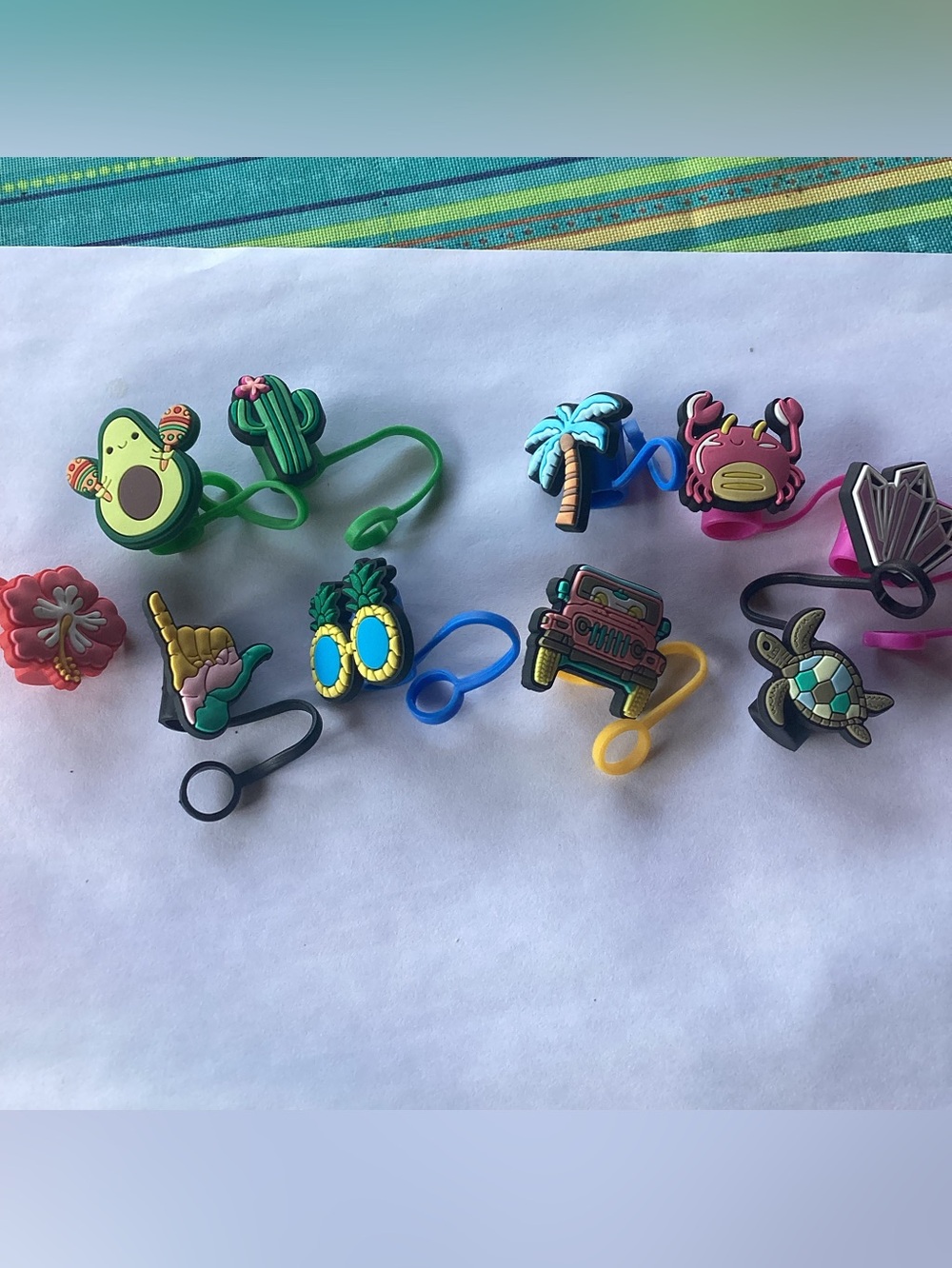 Summer Fun Straw Toppers - set of 10
